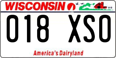 WI license plate 018XSO