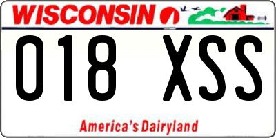 WI license plate 018XSS