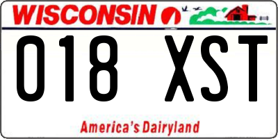 WI license plate 018XST