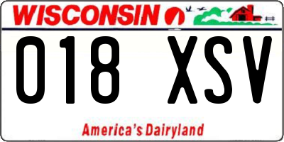 WI license plate 018XSV