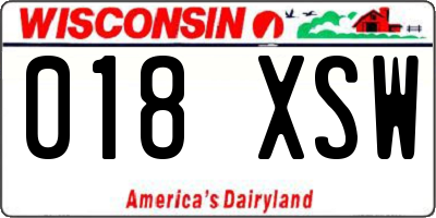 WI license plate 018XSW