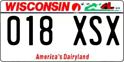 WI license plate 018XSX