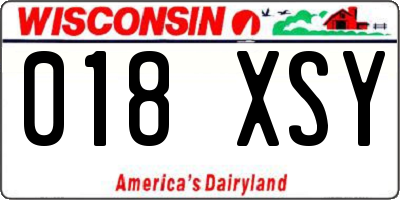 WI license plate 018XSY