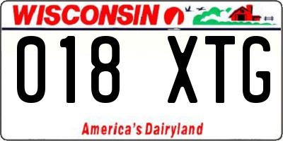 WI license plate 018XTG