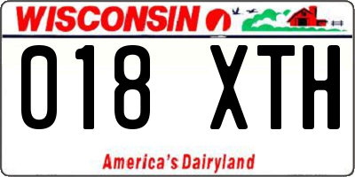 WI license plate 018XTH