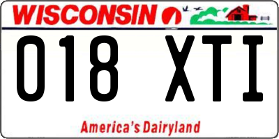 WI license plate 018XTI