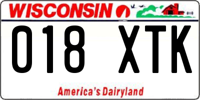 WI license plate 018XTK