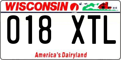 WI license plate 018XTL