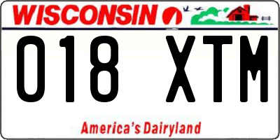 WI license plate 018XTM