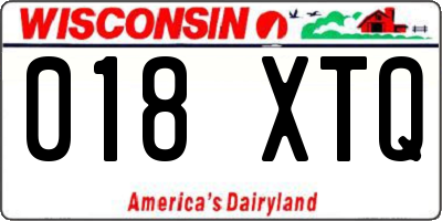 WI license plate 018XTQ