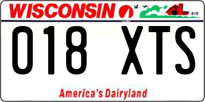 WI license plate 018XTS