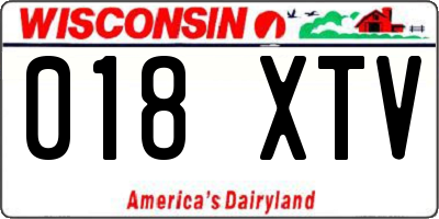 WI license plate 018XTV