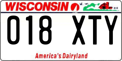 WI license plate 018XTY