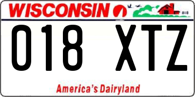 WI license plate 018XTZ