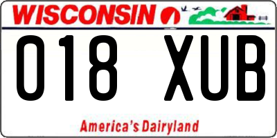 WI license plate 018XUB