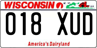 WI license plate 018XUD