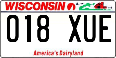 WI license plate 018XUE