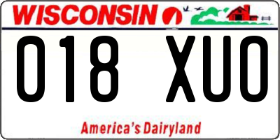 WI license plate 018XUO