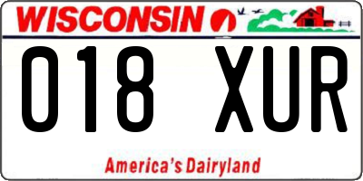 WI license plate 018XUR