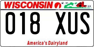 WI license plate 018XUS