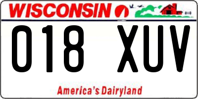 WI license plate 018XUV