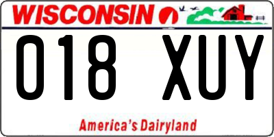 WI license plate 018XUY