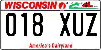 WI license plate 018XUZ
