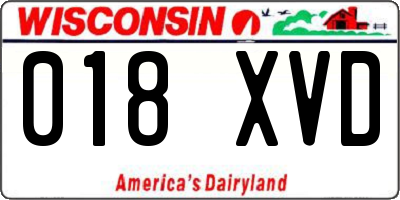 WI license plate 018XVD
