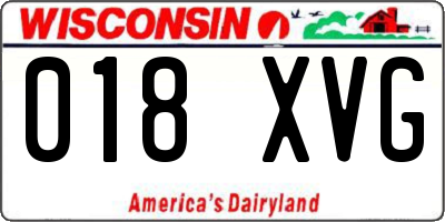 WI license plate 018XVG