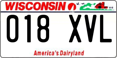 WI license plate 018XVL