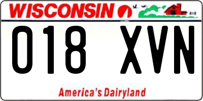 WI license plate 018XVN