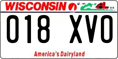 WI license plate 018XVO