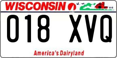 WI license plate 018XVQ