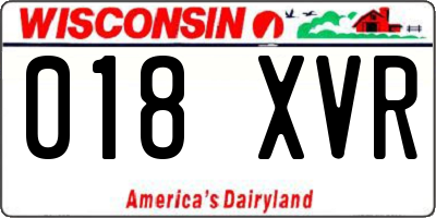 WI license plate 018XVR