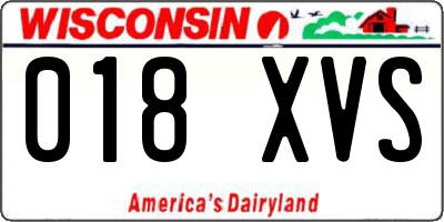WI license plate 018XVS