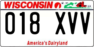 WI license plate 018XVV