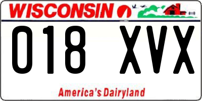 WI license plate 018XVX