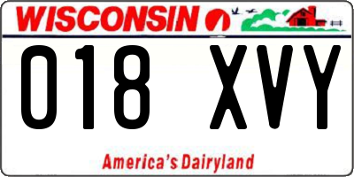 WI license plate 018XVY