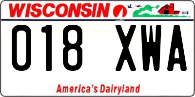 WI license plate 018XWA