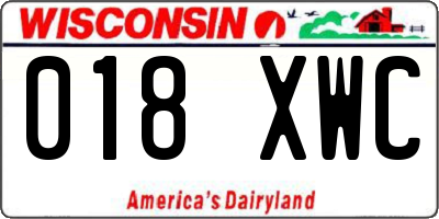 WI license plate 018XWC