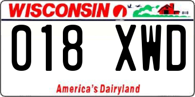 WI license plate 018XWD