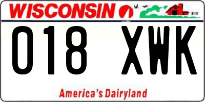 WI license plate 018XWK