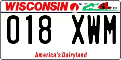 WI license plate 018XWM