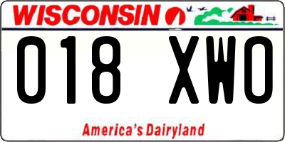 WI license plate 018XWO