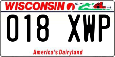 WI license plate 018XWP