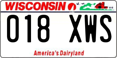 WI license plate 018XWS