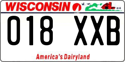 WI license plate 018XXB
