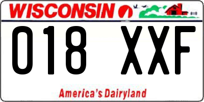 WI license plate 018XXF
