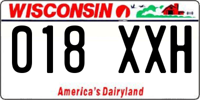 WI license plate 018XXH