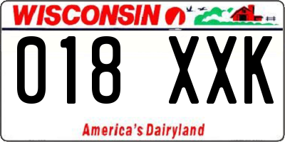 WI license plate 018XXK
